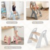 Wooden 2 Step Stool for Kids Bathroom Sink Foldable Anti-Slip