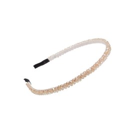PurYupearl Fashion Super Shiny Women Two Rows Champagne Crystal Beads Headband Girls Headwear Rhinestone Beaded Hair Band Hair Accessories Women's Fashion Headbands Hair Care
