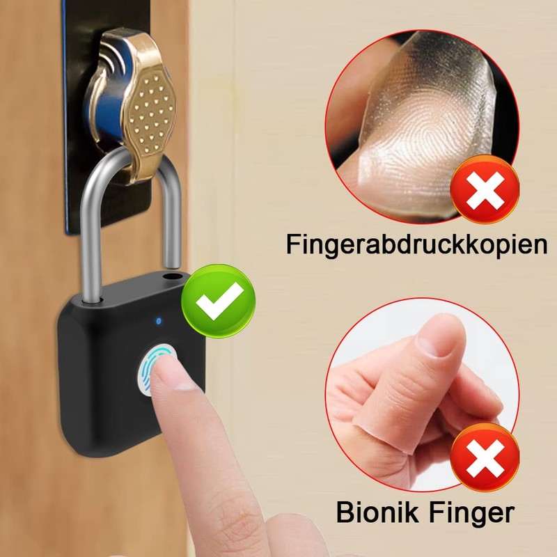 Fingerabdruck Vorhängeschloss Bluetooth Vorhängeschloss eLinkSmart Vorhängeschloss mit Fingerabdruck 1000-Nutzer der