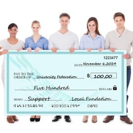 Giant Fake Check 30" x 16" - Oversized Blank Check for Presentations, Awards, Donations & Raffles | Reusable Dry Erase Cardboard Check for Events, Rewards, and Endowments - Durable & Portable