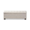 BOWERY HILL Contemporary Solid Wood Storage Bench in Beige Finish