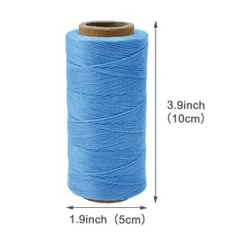 Uiopa 1mm Waxed Thread, 260m 150D Flat Leather Sewing Thread, Hand Stitching Thread Waxed Cord for Leather Craft, Bookbinding, Shoes Repairing, Black Cord