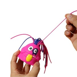 Fun Hair Pulling Fidget, Screaming Monster Fidget, Anti-Anxiety Venting Novelty Stuff, Different Screams Made by Hair Pulling,Stress Relief Creative Stuff, Prank Gag Idea for Adults/Friends (Pink)