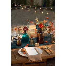 Ling's Moment Terracotta Artificial Flowers and Greenery Combo Box Set, Teal & Terracotta Fake Flower for DIY Wedding Bridal Bouquet, Centerpieces Decor, Floral Arrangement Decor, etc