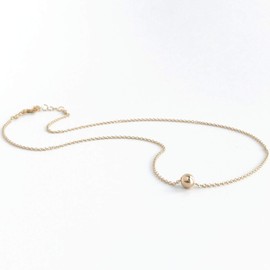 Tiny Ball Necklace, Floating Ball Choker Necklace, Layered Necklace, 15-20 inches Available in Sterling Silver, 14k Gold Filled - Stacking or Layering Necklaces for Women (Silver, 15-17 inches)
