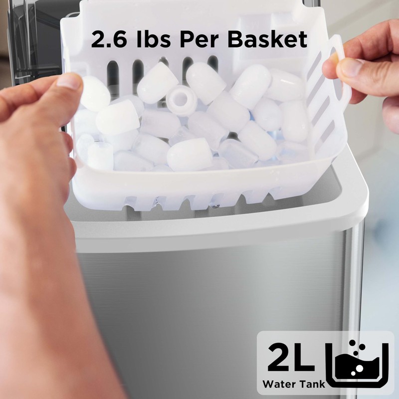 Silonn Countertop Ice Maker, 9 Ice Cubes in 6 Mins,