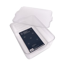 CORE HOME & Kitchen Classic Clear Medium Multipurpose 5.31 x 14.76 x 14.76 PET Premium Storage Bin Container Organizer Easy Carry Handles with Lid