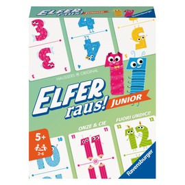Ravensburger - 20947 Elfer Raus! Junior - Card Game 2 - 6 Players, Game from 5 Years for Children and Adults, Number Space 1-20