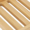 JAPCHET 6 Pack Rectangle Bamboo Soap Dish, Natural Wooden Bamboo
