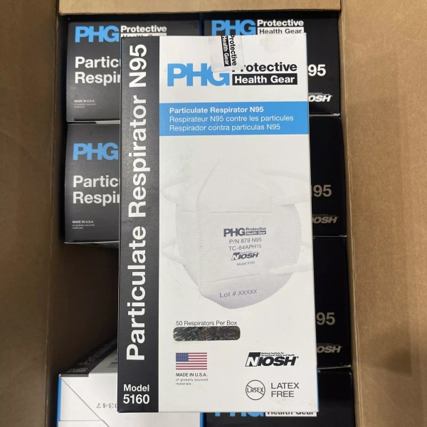 PHG Protective Health Gear N95 Mask NIOSH Box Of 50