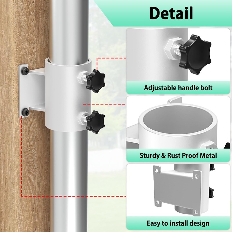 Fixirons Deck Umbrella Mount Stainless Steel Patio Umbrella Holder, Umbrella