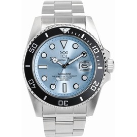 HYAKUICHI 101 New Model Diver's Watch, Date Display, 20 ATM Water Resistant, Wristwatch, HYAKU1-001 (Ice Blue), ice blue, divers