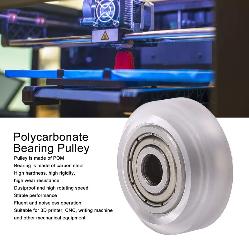 16Pcs 3D Printer Polycarbonate Pulley Transparent Rustproof Robust Bearing Pulley