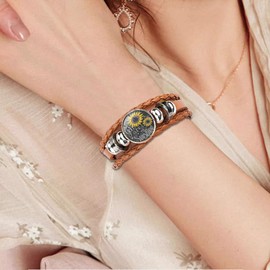 Gmamasim Home Sunflower Gifts Sunflower Leather Bracelet for Women You are My Sunshine Boho Bracelets for Wife Daughter Mom Birthday Friendship Bracelets Gifts for Her (B)