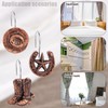 Framendino, 12 Pack Western Cowboy Pendant Shower Curtain Hooks Stainless