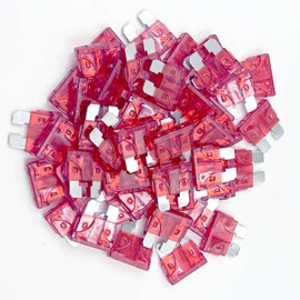 XJlSGXUSG 50Pcs 10Amp Standard Car Fuses, Blade Fuse Assortment Kit for Car, Marine, Truck, RV Fuse Replacement