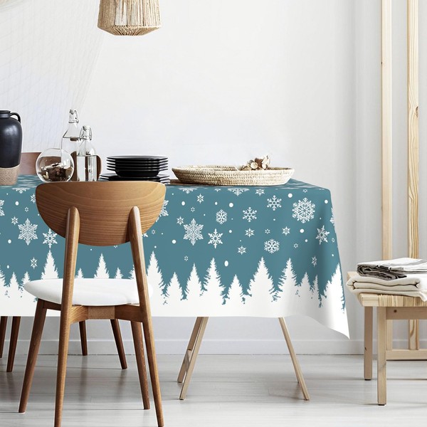 Ablecozy Buffalo Plaid Waterproof Fabric Tablecloth,Rectangle Watercolor Oil-Proof Wrinkle Resistant