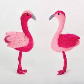 Simply Make Needle Felting Kit - Flamingos (2pk) Design for Kids and Adults, Including Wool, Needles, and all Tools, Perfect for Adult Crafts and Beginners - Needle Felting Art & Craft Kit