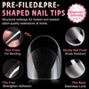 240pc Oval Gel Nail Tips Fake Nail Clear Press on