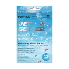 Popmask Jet Setter Hydrocolloid Opaque Pimple Patches Infused with Salicylic Acid to Treat Pimples & Tea Tree Oil to Soothe and Calm the Skin, 12 Opaque Dots