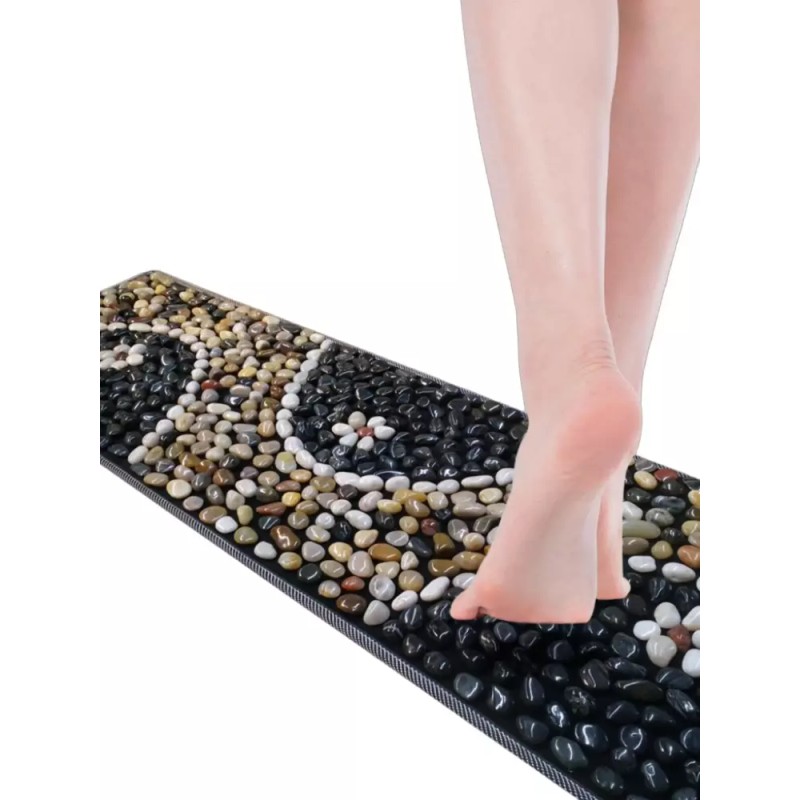 발지압 자갈매트 안마 지압판 피로회복 발바닥 마사지 [옐로우 40x150cm] Foot