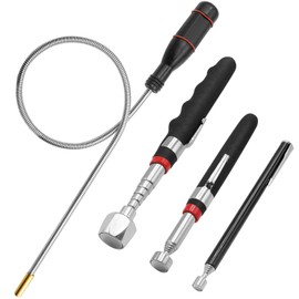 Pack of 4 Magnetic Telescopic Rods, Telescopic Rod, Magnetic Tool, Flexible Magnetic Lifter, Telescopic Magnet for Picking Small Parts, Metal Objects (1.5 LB 3 LB 5 LB 16 LB)