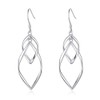 Kamise Silver Drop Earrings for Women, 925 Sterling Silver Double