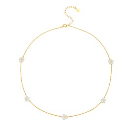 Qiuseadu Daisy Necklace Summer Flower 18K Gold Pretty Choker Jewelry for Women