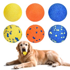 petizer 6 Pack 2.5’’ ETPU Tennis Balls Dog Toy for Aggressive Chewers, High Bounce Dog Fetch Balls, Floating Water Ball Toys for Large Medium Small Dogs & Puppies, Durable Teething Chew Toys