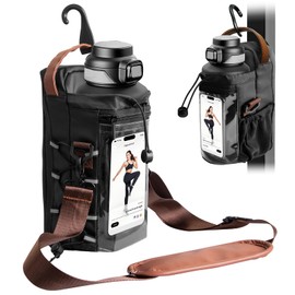 Magnetic Gym Bag for Men and Women, Upgraded Small Gym Bag with Hook and Clear Design Phone Bag, Magnetic Water Bottle Holder with Adjustable Strap