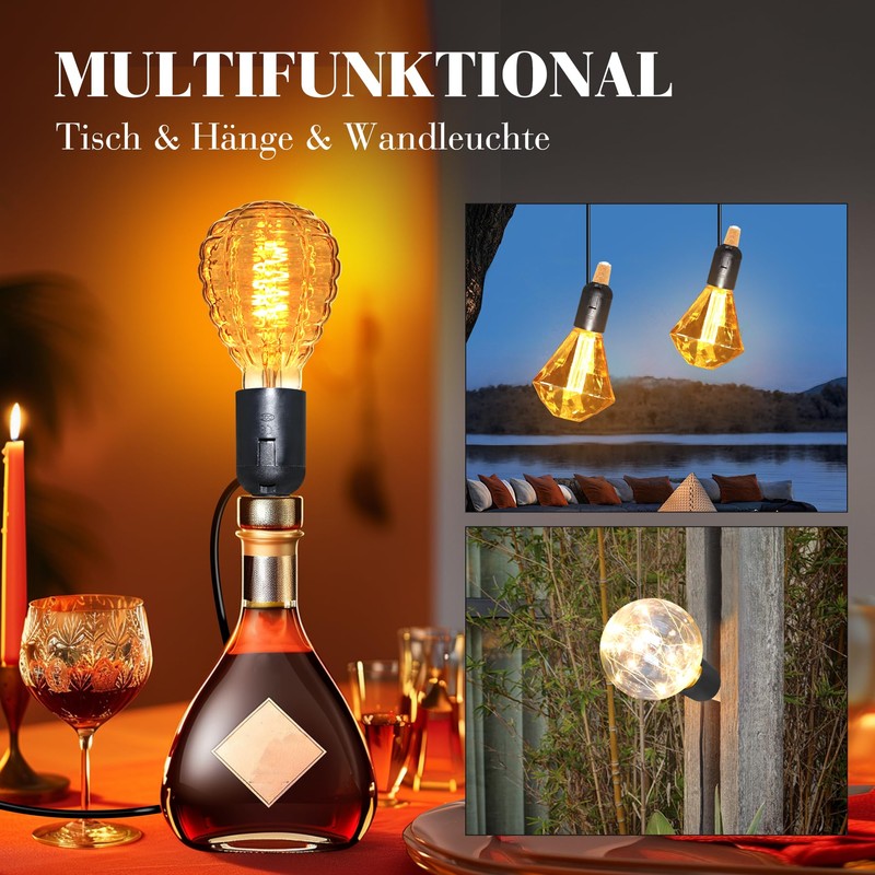 Bottle Lamp Kits, E27 Lamp Holder for Bottles, 7.87 ft