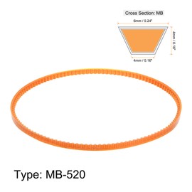 sourcing map MB Series Standard Sewing Machine Belt MB520 Motor Triangle V Belt with Single Tooth for Old-Fashioned Household Electric Sewing Machine Pack of 2