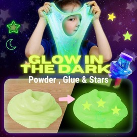 Genérico Kit de Slime Galaxy para Niños y Niñas de 6 a 12 Años, Slime Making Kit con Glow, Glitter, Educational, Unisex, Morado, Suave y Elástico