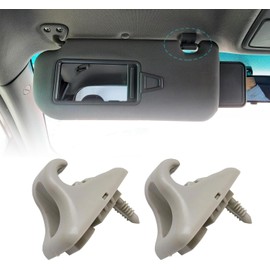 Yeanifeana 2 Clip de Fijación de Solar Vehículos Gancho del Titular del Protector Solar Reemplazo de Accesorios Instalación Rápida y Compatible Visor de Sol Clip de Repuesto (2Pcs/ Blanco-Crema)