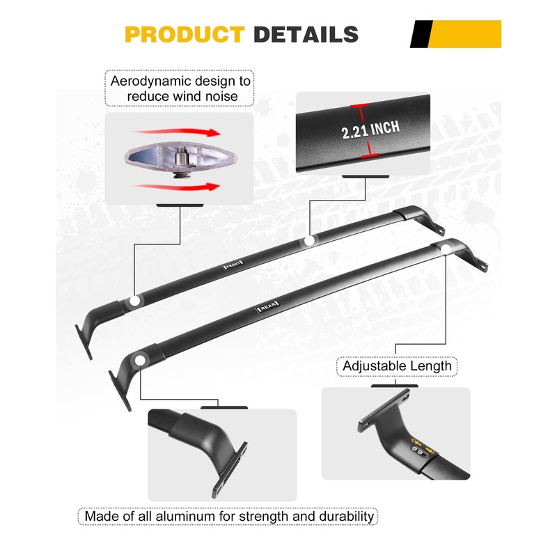 EZREXPM 220lbs Cross Bar Roof Rack Fit for GMC Terrain