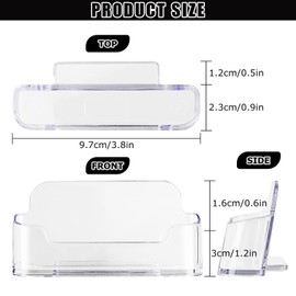 SENENQU Pack of 12 Acrylic Business Card Holders for Office, Business Card Stand Made of Transparent Plastic for Exhibition, Home and Office, Space for 40-50 Business Cards