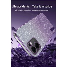 WBWONE Case for OPPO Reno 13F (Reno13 F) 5G / 4G Case, Electroplated Edge, Flexible Protection, Shockproof Soft Cover Shell with Shimmering Stickers - Black