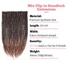 24 Inch Clip in Dreadlock Hair Extensions 10Clips Mixed Handmade