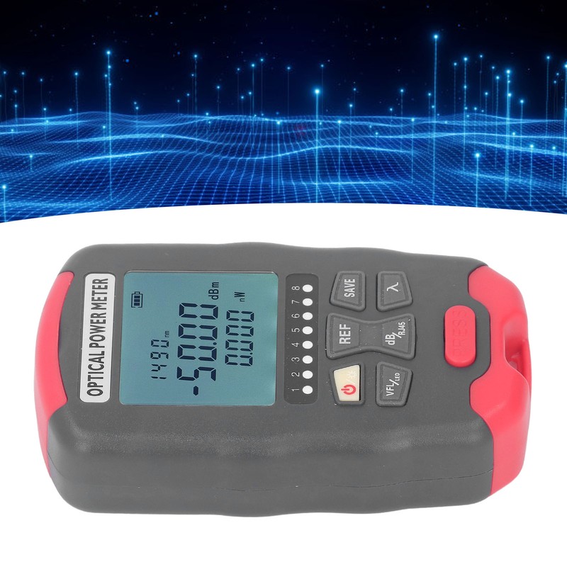 30KM Fiber Optic Power Meter Red Light VFL Net Cable