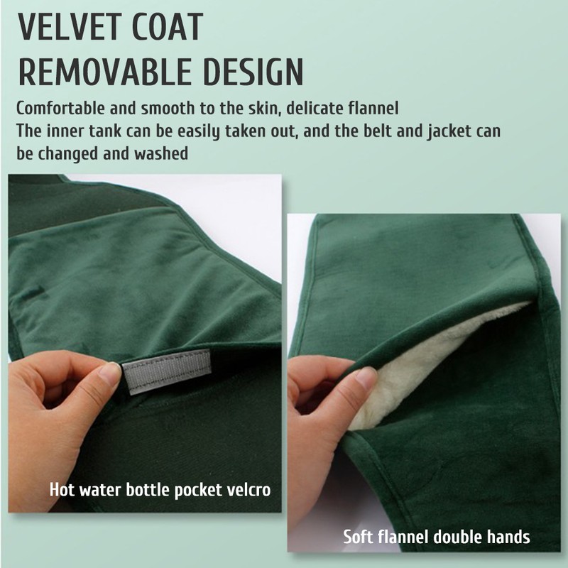 Hot Water Bottle Bag with Warm Plush Waist Cover Belt