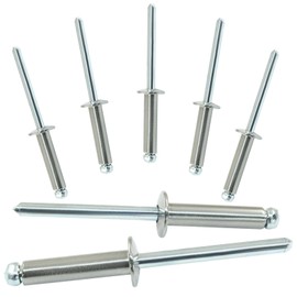 Marvexi 50 Pcs Stainless Steel Blind Rivet 3/16" x 3/4" Large Flange Pop Rivets, 3/8" Flange Diameter, 304 Stainless Steel Blind Rivets 3/16" Diameter x 3/4" Grip