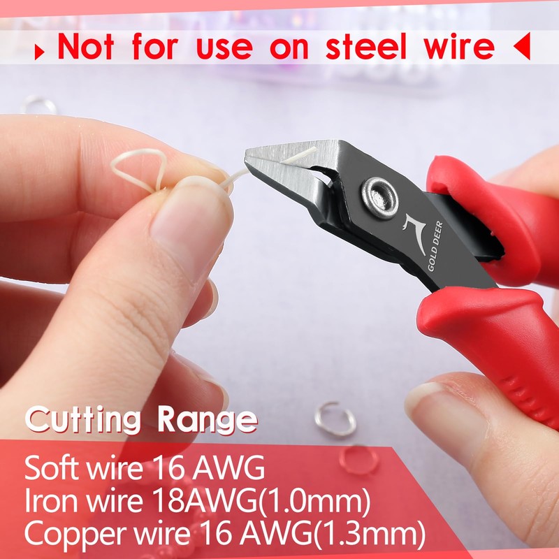 GOLD DEER 5-Inch Diagonal Cutting Pliers Precision Mini Flush Cutters