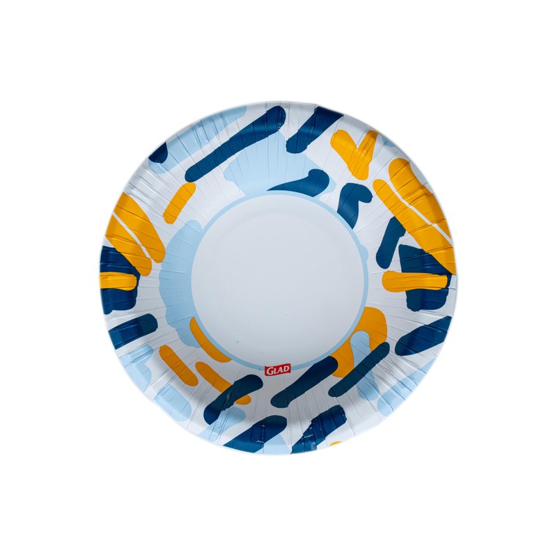 Glad Everyday Disposable Paper Bowls with Scribble Abstract Design -