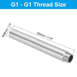 PATIKIL 304 Stainless Steel Pipe Fitting 1" NPT Male to 1" NPT Female Thread, 12inch/300mm Length Nipple Cast Pipe Coupling Fitting Connector