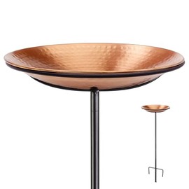 Good Directions Dimpled Copper Bird Bath on Garden Pole 13"