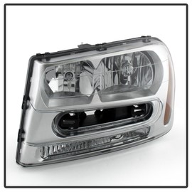 ACANII - For 2002-2009 Chevy Trailblazer 02-06 Ext w/Full Width Grille Bar Chrome Headlights Headlamps Pair Left+Right