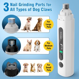 Barkitty Dog Nail Grinder, 7-Speed Electric Dog Nail Trimmers with Dust-Absorbing Sponge & File for Small/Medium/Large Dogs & Cats, Rechargeable Dog Nail Clippers Grooming Kit Includes Storage Bag
