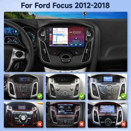 Leadfan Android Car Radio for Ford Focus 2012-2018 Stereo Upgrade with Wireless CarPlay Android Auto, 9'' HD Touchscreen with GPS Navigation Bluetooth WiFi Mirror Link Backup Camer Microphone 2+32G