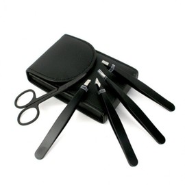Portable Stainless Steel Tweezer and Scissor Set Case 10ea