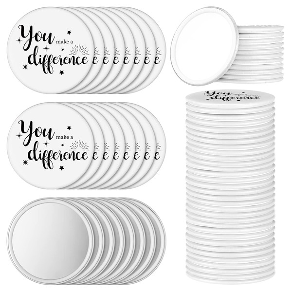 Hoolerry 24 Pcs Inspirational Compact Mirror Round Portable Pocket Makeup